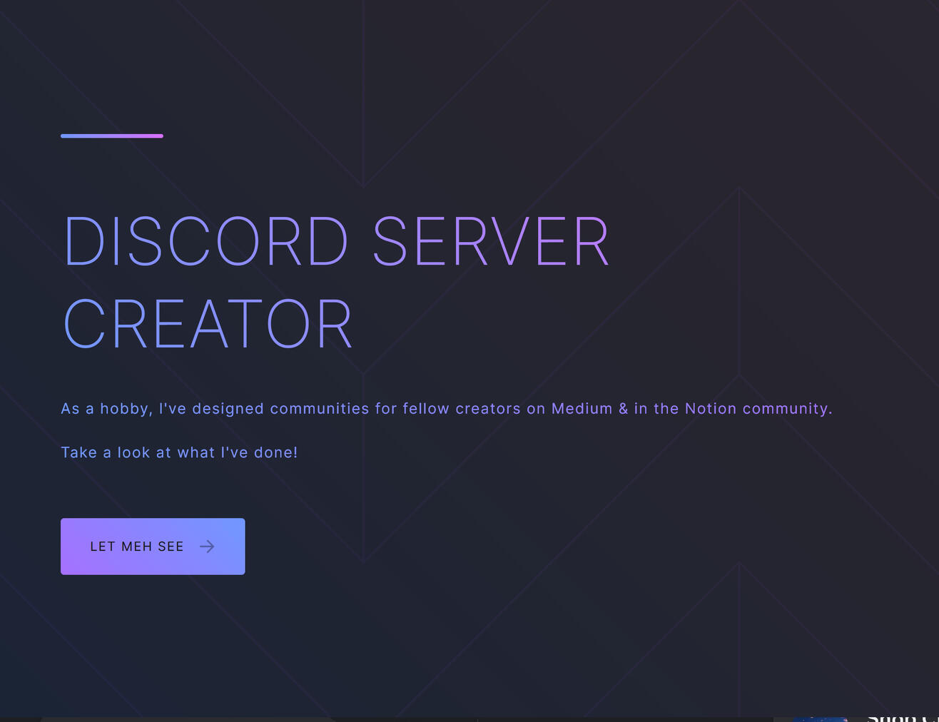 Dark gradient landing page Dark gradient landing page